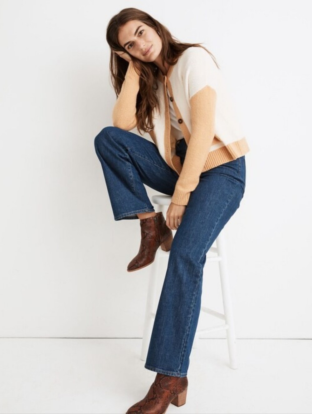 Madewell Slim Wide-Leg Full-Length Straight Leg Jeans in Birley Wash